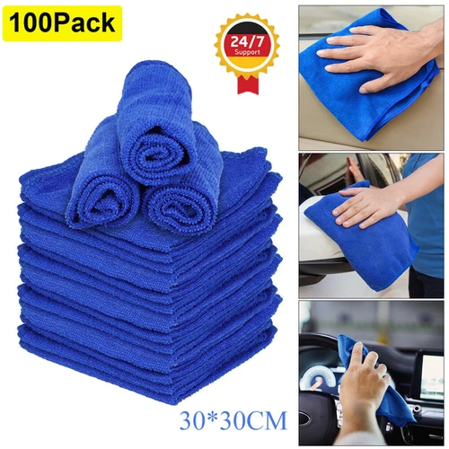100PC Mikrofasertücher KFZ Reinigung Poliertuch Waschlappen Microfasertuch 30*30 - Bild 22 von 23