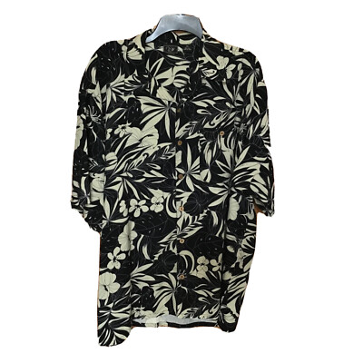 WfF Men s Size XXL Hawaii Aloha Tropical Short Sleeves Button Up Silk Shirt