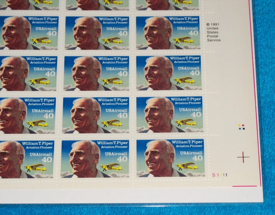 US 1993 Airmail - Sheet of 50 Redrawn Piper Hair at top - Sc C132, Unused MNH - Image 2 of 3