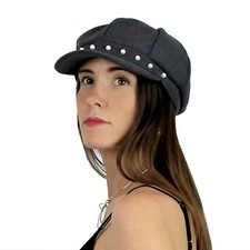 Pearl Beads Newsboy Cap Hat Soft Cozy for Women NWT