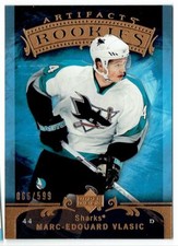 2006-07 UPPER DECK ARTIFACTS MARC-EDOUARD VLASIC ROOKIE 066/599 SAN JOSE SHARKS