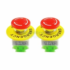 2X Red Mushroom Emergency Stop Shut Off Push Button Switch NO +NC 22mm CNC Gecko