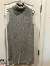 Gap Brand Gray Ribbed Turtleneck Tank Dress Size Medium Great Condition