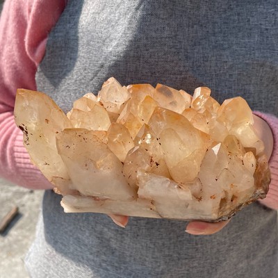 3.48LB Natural Smoky Citrine Quartz Cluster Crystal Mineral Point Healing G5128