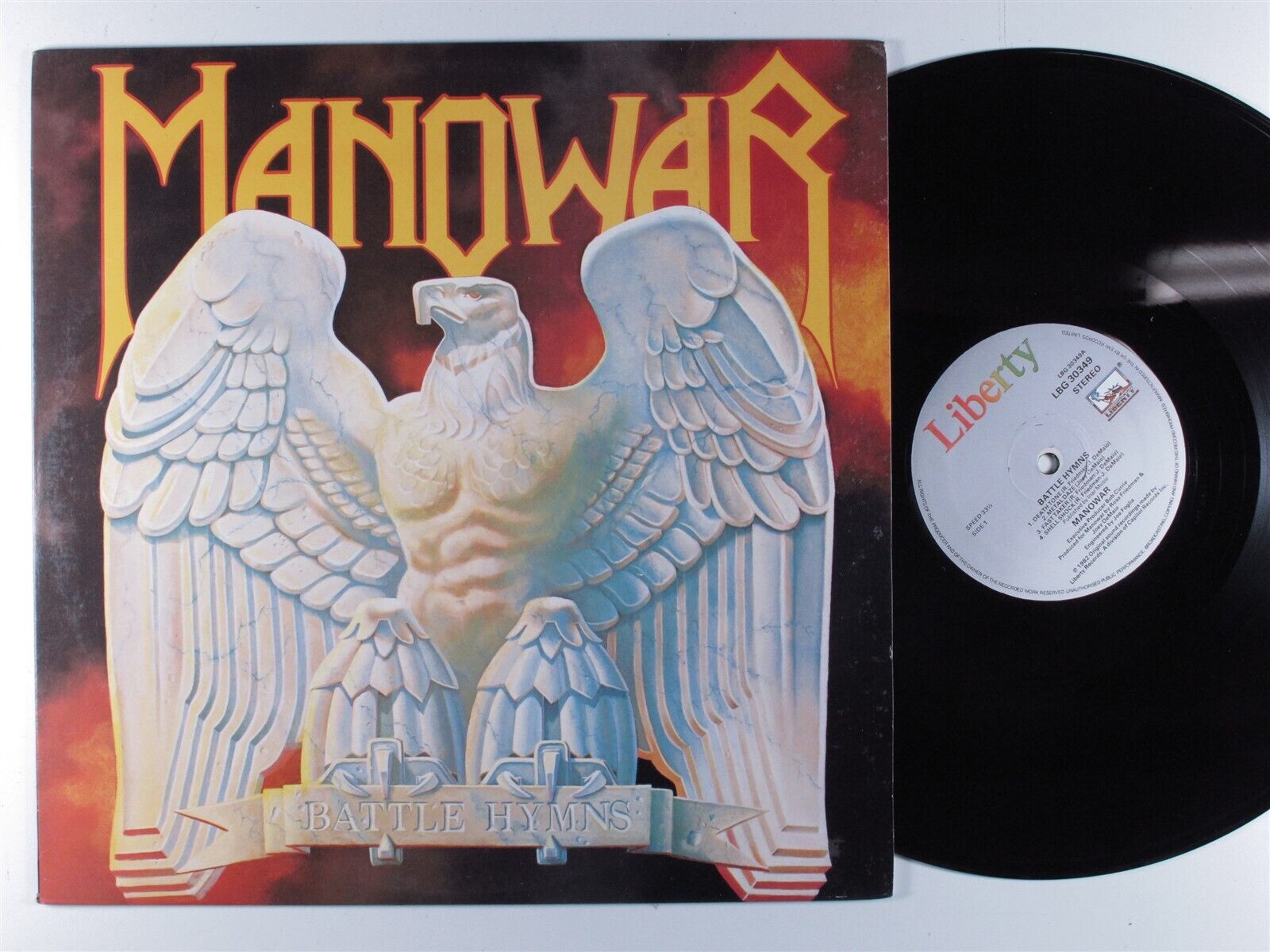 MANOWAR Battle Hymns LIBERTY LP VG+ uk o