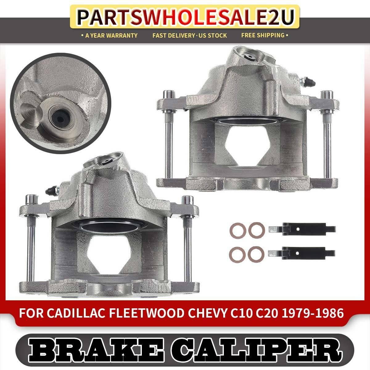 Pair Of Front Brake Calipers (Left & Right) For Chevy GMC C/K1500 C20 & Cadillac (1979-1996)