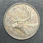 1947 Canada 25 CENTS QUARTER ML Maple Leaf Toned - KM 35