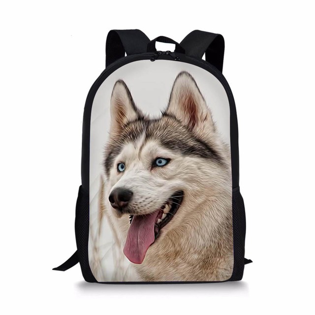 Dog Husky Designs Backpack Mens Boys Shoulder Satchel Bookbags Back To Schoolbag eBay