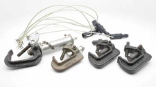 Mole Richardson 1201 ETC Altman C Clamp & Safety Cable lot of 8 Pcs  (#18606)