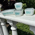 VINTAGE PYREX AMISH BUTTERPRINT  REFRIGERATOR DISH SET w Lids 501 502 503