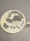 SILVER PLATED MODERN OLD DENMARK WOMENS ESTATE DEER TREE WILD SETTING PENDANT. — photo 3