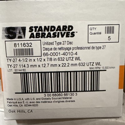 Stand Abrasives 811632 - Type 27 Unitized Wheel, (Pack of 5)