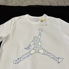 NIKE Jordan Shirt 2XL White Blue Flight Essentials Crewneck NWT FZ1977-100