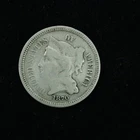 1870 Three 3 Cent 3c Nickel