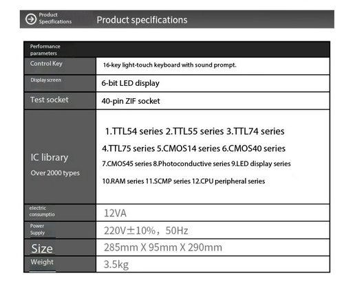 Nuovo Aggiornamento Nuovo IC Tester Digitale Integrato Circuito Tester Manutenzione Componenti - Foto 8 di 13