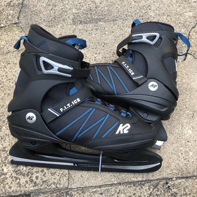 K2 F.I.T. FIT Ice Skates Size 13 Men s Black Blue Hockey Brand New