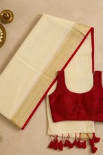 Mul Cotton Saree Traditional Woven Zari Border I Designer Tassels I Blouse Piece