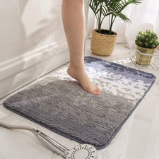 Microfiber Bathroom Rugs Non Slip Plush Bath Mats Washable and Absorbent Smal...
