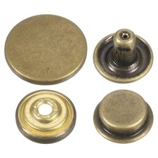 60Set Press-Stud Cap Button 17mm Metal Snap Fastener for Clothes DIY Bronze 
