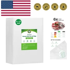 Vacuum Sealer Bags for Food, 200 Count Quart 8" x 12" Commercial Grade PreCut...