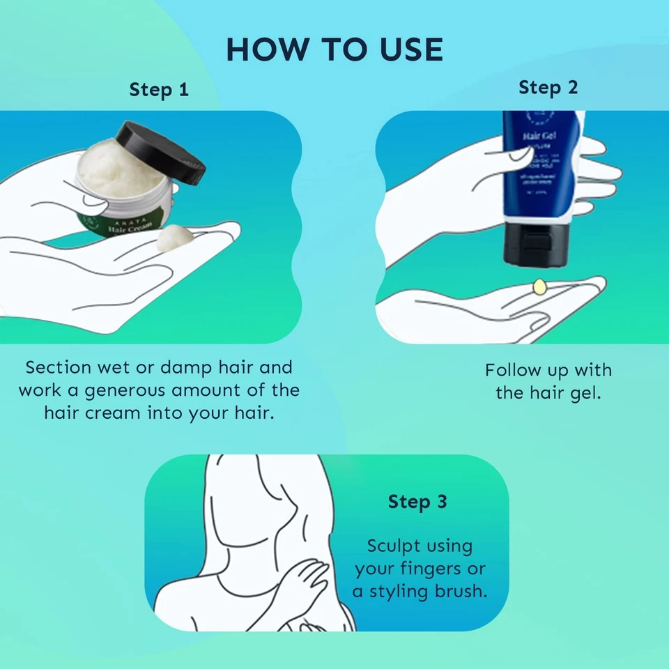 Arata Styling Haar Creme 100ml Mit Gel 150ml für Alle Haartypen - Bild 3 von 4