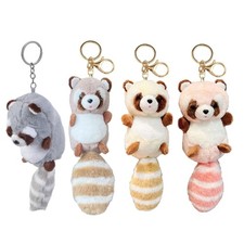 Mini Raccoon Keychain Ornament Keyring Lovely Pendant for Purse Bag Backpack