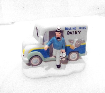 Rolling Hills Dairy Milk Delivery Truck w Cow Logo Milkman Village 4 L x 2 ¾ H