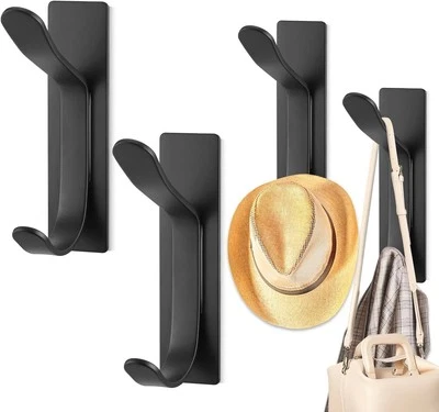 FENTAR 4 Stück Kleiderhaken Selbstklebend, Edelstahl Klebehaken Extra Stark, Wandhaken