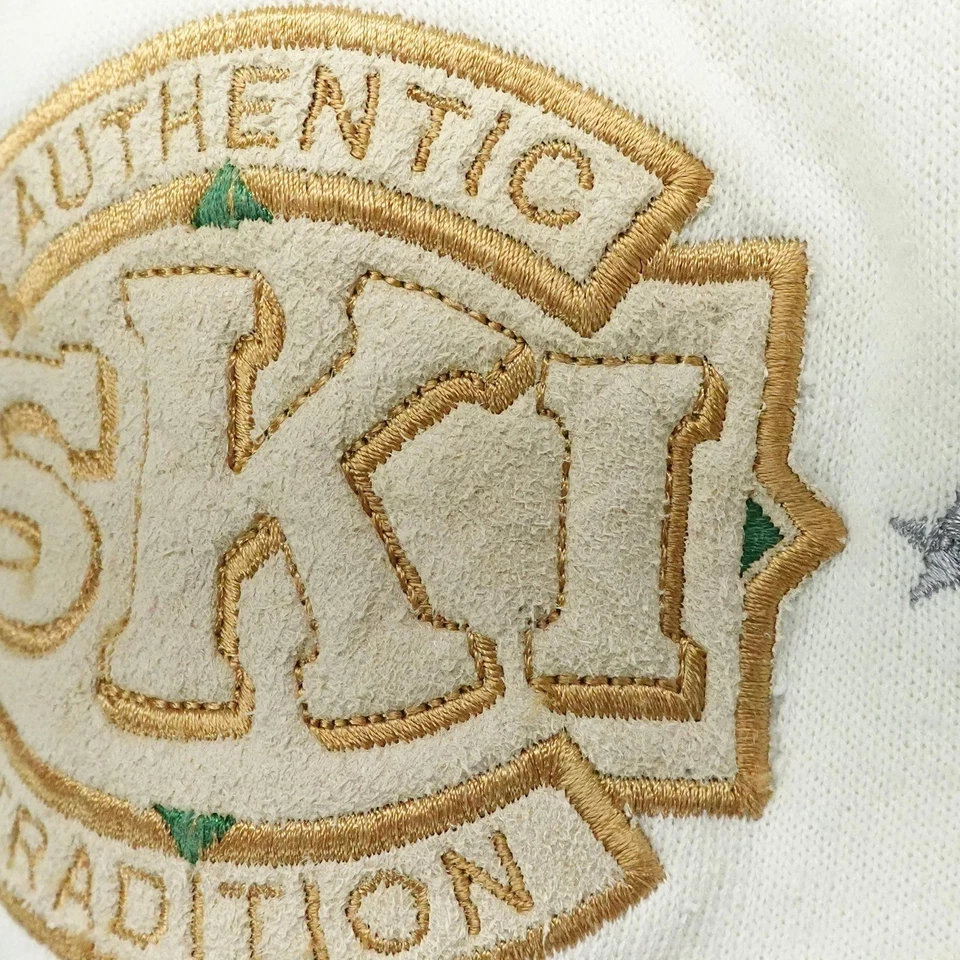 Sudadera de esquí vintage Lake Tahoe Heavenly para mujer XL blanca verde EE. UU. años 90 Foto 3 de 4