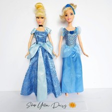 Disney Cinderella Fashion Doll Lot Blue Sparkle Ball Gown Princess Toys