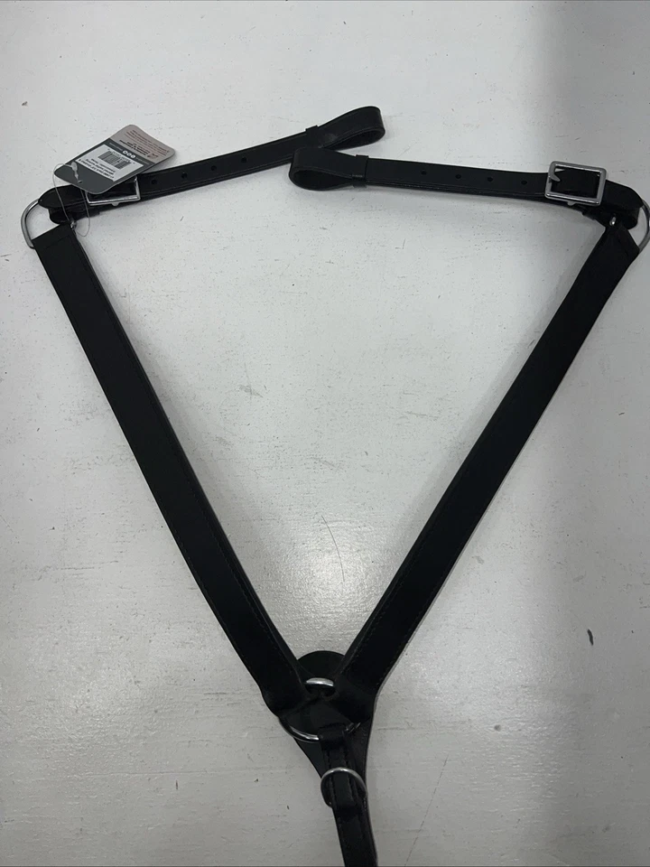 New Tough 1 Black Genuine Leather Double Stitched Breastcollar #41-3450 Y-24 — 第 4/4 张图片