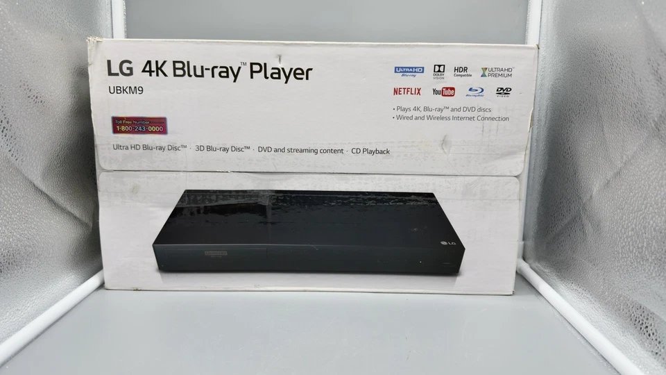 Reproductor de discos Blu-ray LG UBKM9 4K Ultra-HD Multi-HDR Dolby Vision con control remoto Foto 3 de 4