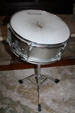 Burswood 14" Snare Drum and Adjustable Stand Silver Metal