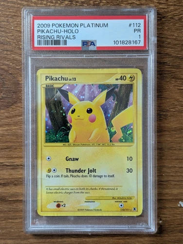 2009 Pokemon Platinum Rising Rivals PSA 1 Pikachu #112 Holo