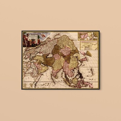 Vintage Maps - Asia - Art Print on Paper or Canvas