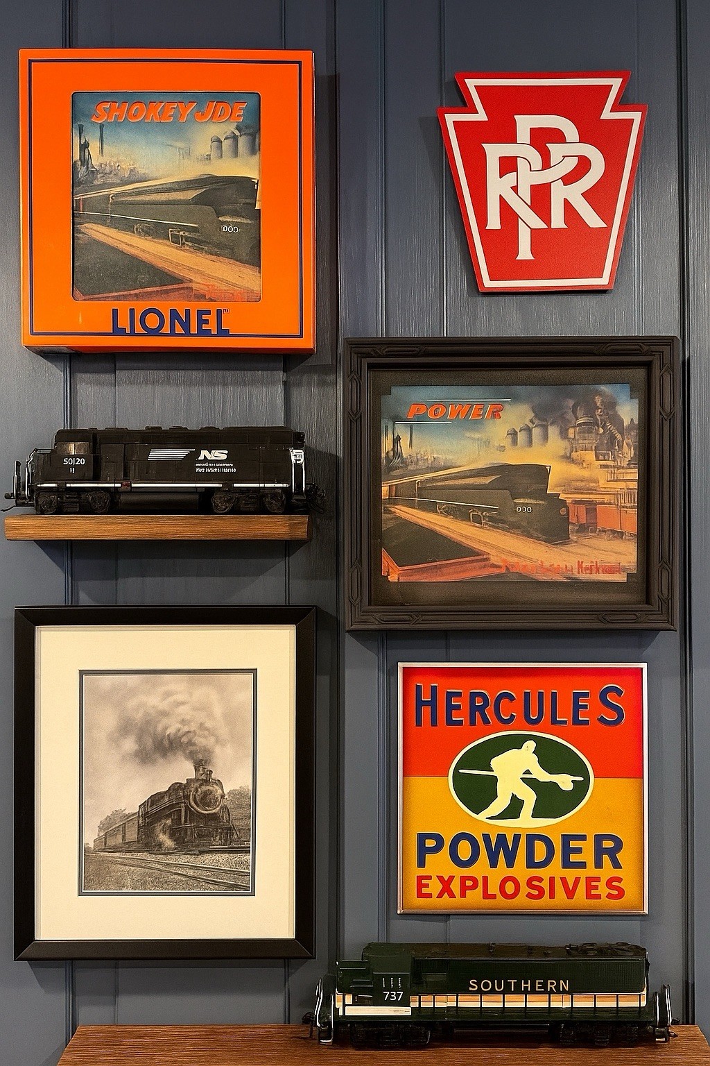 Vintage 1940’s Framed Print “Power” Advertisement For The Pennsylvania Railroad 