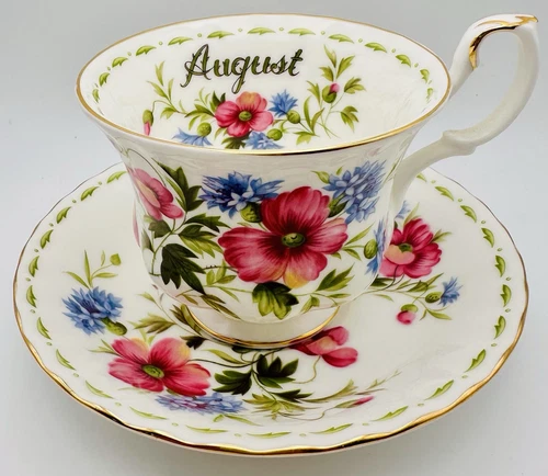 Vintage Royal Albert Flower of the Month Cup & Saucer August Poppy; Teacup