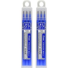 Pilot FriXion Gel Ink Pen Refill 0.7mm Blue Ink 2 Pack Value Set 6 Refills