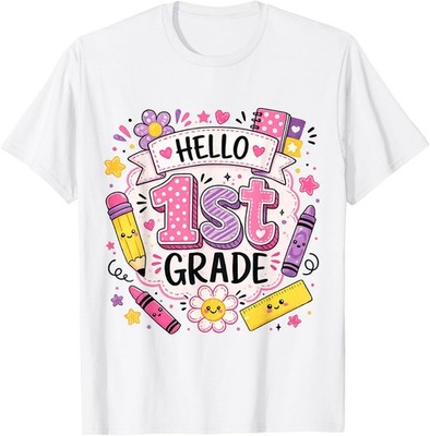 First Grade Girls Back to School Cute First Day Student T-Shirt