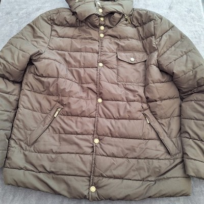 Barbour Cowl Quilt Hooded Parka Jacket 2XL XXL Chest 48'' Men's Olive Barbour Fib