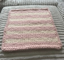 Chunky yarn, hand knit baby blanket For stroller, crib, car seat tight knit