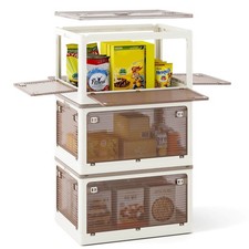 3-Pack Stackable Storage Bins w/Lids 54 Gal Collapsible Plastic Container Box