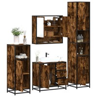 BadmöBel-Set 4-Teilig RäUchereiche Holzwerkstoff Im Badezimmer