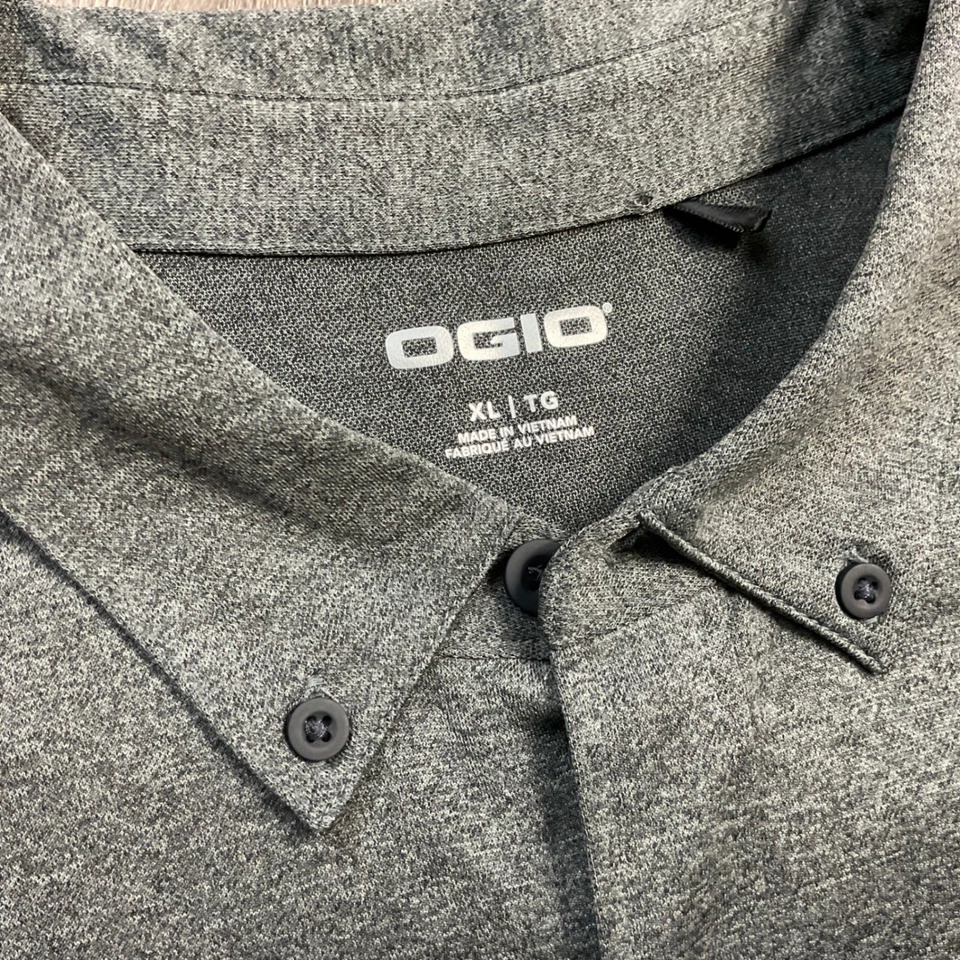 Camisa OGIO Para Hombres XL Gris The Boca Raton Resort Club Logo Abotonada Rendimiento Foto 4 de 4