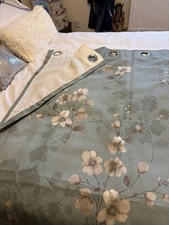 Pale Green Floral Curtains 88”x 72” Fully lined. Eyelet - Immaculate Condition