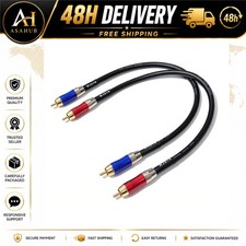 RCA Audio Cable Male to Male 1 ft 2-Pack WJSTN Stereo Subwoofer