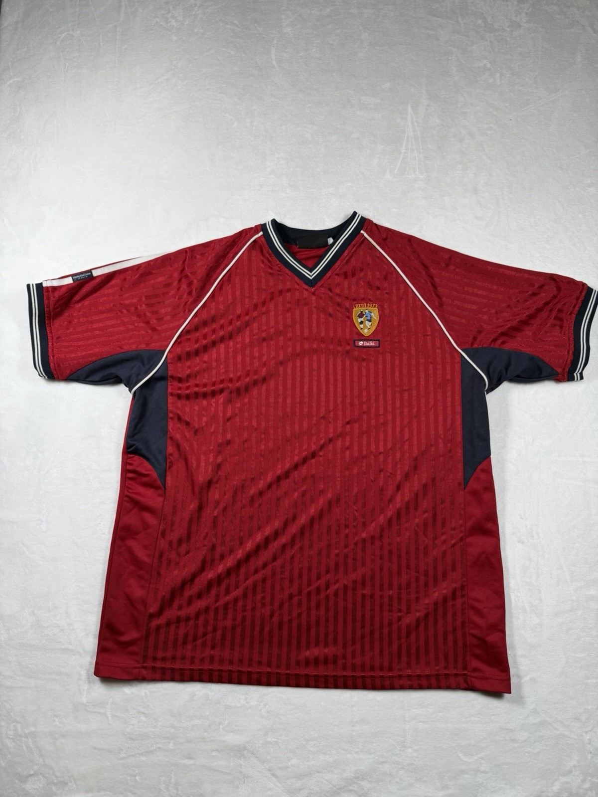 Vintage Lotto 1973 Soccer Jersey Red Italia Montebelluna Football Shirt XL