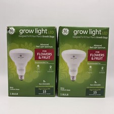 GE Advanced Red Light Spectrum LED Grow Light Bulb for Indoor Plants 9-Watt 2 Pk