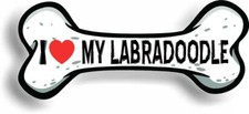 I Love My Labradoodle Car Magnet Bumper Sticker 3"x7"