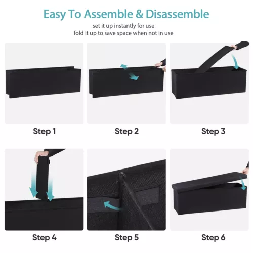 Folding Storage Ottoman Bench Foot Rest Foot Stool for Bedroom Entryway Indoor - Imagen 34 de 93